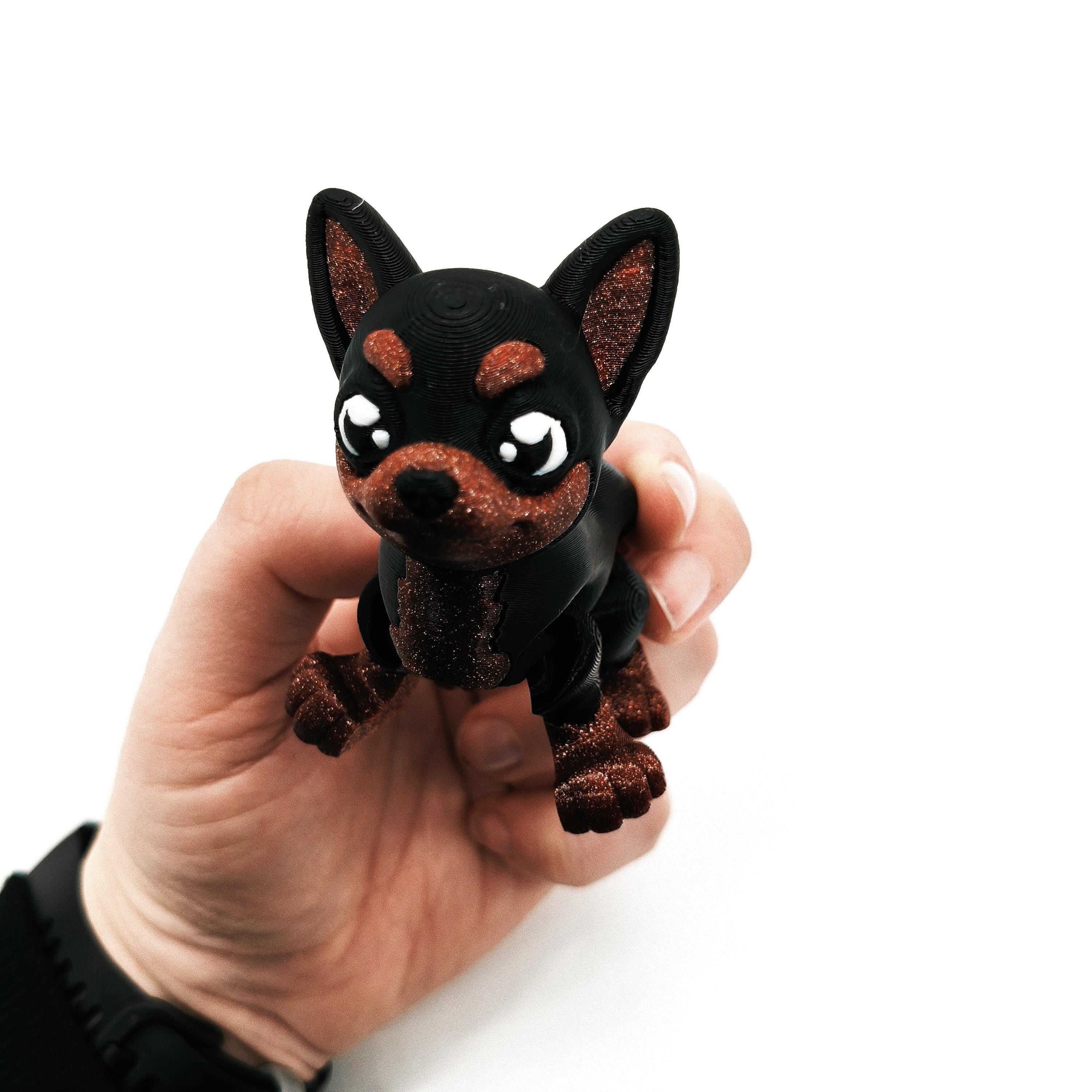 Articulated Chihuahua Figurine – Flexible Dog Figurine – Cute Puppy Gift – Fidget Desk Decor for Dog Lovers & Collectors